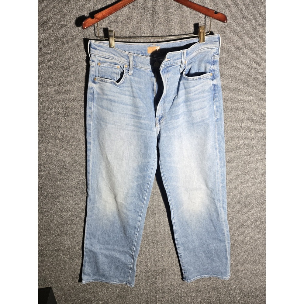 MOTHER The Rambler Zip Ankle Jeans Size 30 "Look Ma No Hands" Light Wash Women's